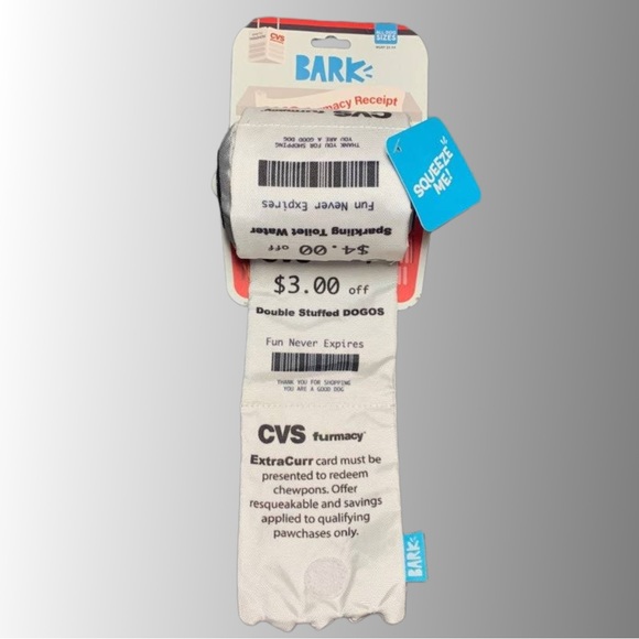 Bark Dog Bark Cvs Receipt Dog Toy Poshmark